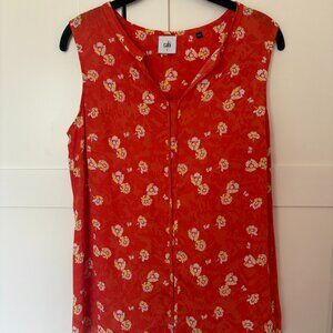 CAbi Vital Sleeveless Blouse, Orange, Style 5550, size small